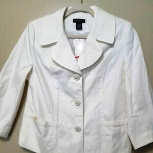 Rafaella White Blazer Jacket Size 8